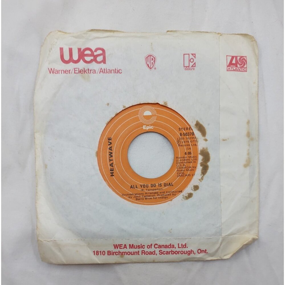 Heatwave – All You Do Is Dial 7” Epic 8-50370 Canada 1976 Disco Funk